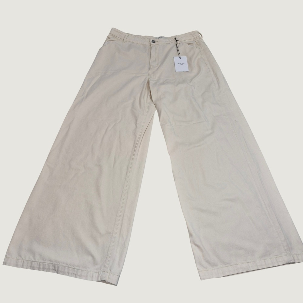 Hidden Jeans Nori 34 High Rise Wide Leg Pants Cream Off-White Denim BK9559-ECRL